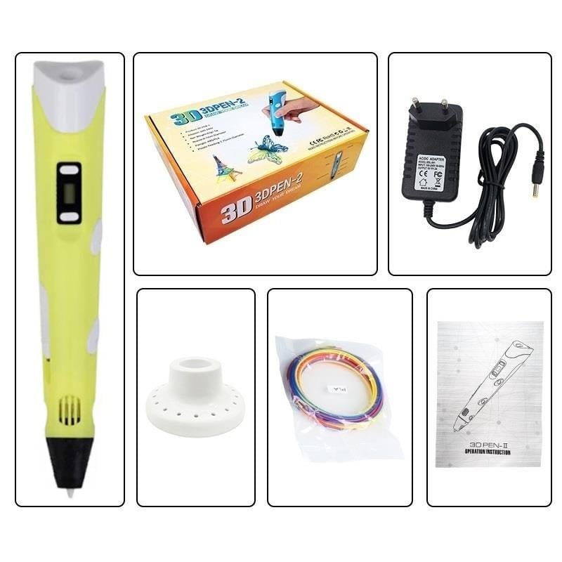 3D Kalem Yazıcı Seti 3D Kalem Printer Sarı