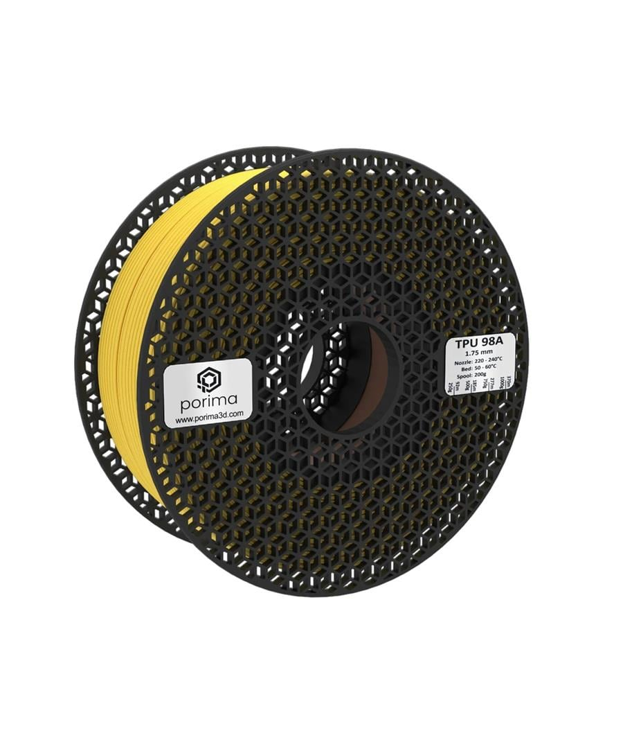 Porima TPU Flex 98A Esnek Filament Sarı 1.75mm 1Kg