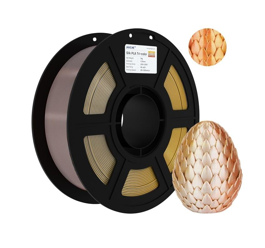 JAMG HE Üç Renk Silk PLA Altın Gümüş Bakır Filament 1.75mm 1Kg