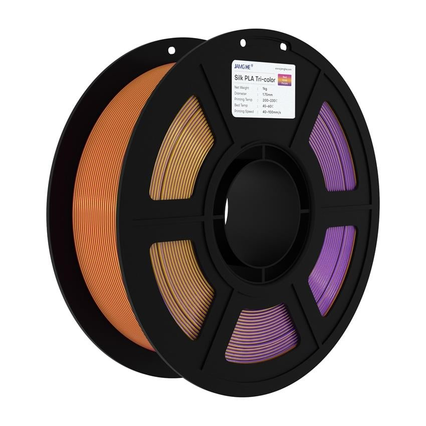 JAMG HE Üç Renk Silk PLA Kırmızı Altın Mor Filament 1.75mm 1Kg