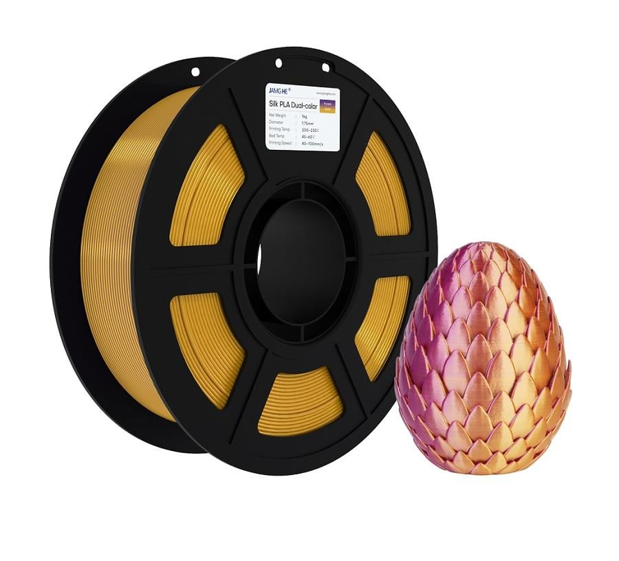 JAMG HE Çift Renkli Silk PLA Mor Altın Filament 1.75mm 1Kg