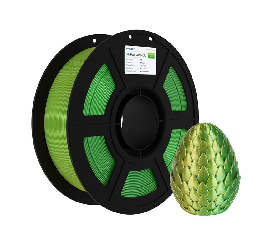 JAMG HE Çift Renkli Silk PLA Sarı Yeşil Filament 1.75mm 1Kg