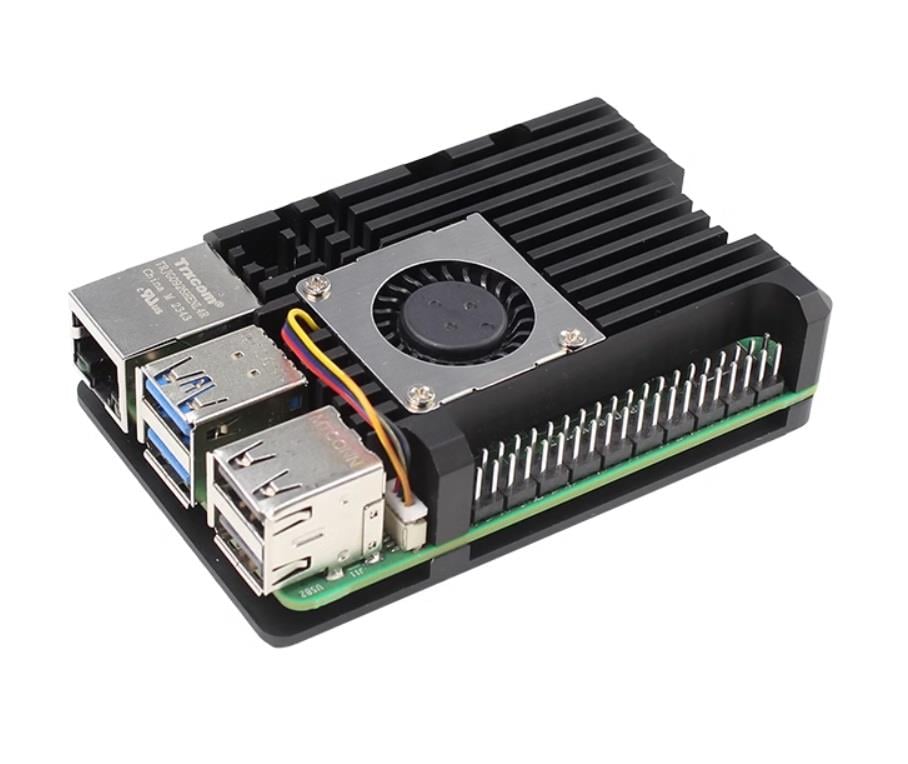 Raspberry Pi 5 Uyumlu Alüminyum Kasa Fanlı Soğutucu
