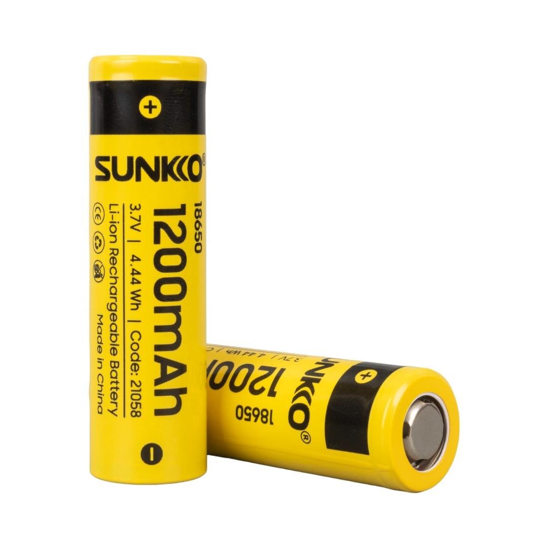 SUNKKO 3.7 V 1200 mAh Lithium Li-ion 18650 Başlıksız Şarjlı Pil