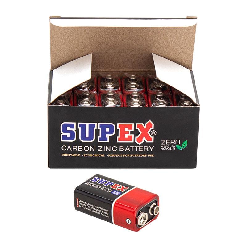 Supex 6F22 9V Çinko Karbon Pil