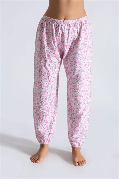 Seher Yıldızı  Kadın Emprime İki İplik Pijama Altı – Lastikli Rahat Ev Giyimi SKD0056