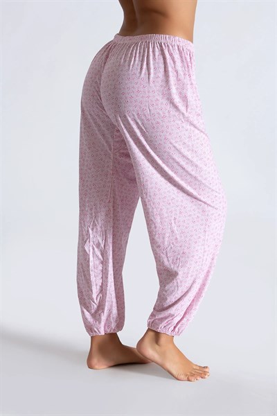 Seher Yıldızı  Kadın Emprime İki İplik Pijama Altı – Lastikli Rahat Ev Giyimi SKD0056