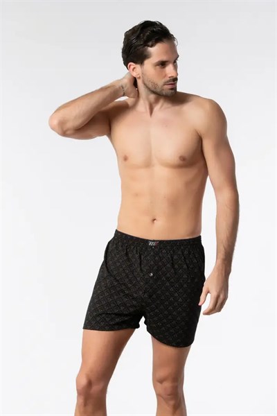 Tutku Elit  Erkek Desenli  Havlu Bel Penye Boxer %100 Pamuk ELT1102
