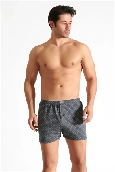 Tutku Elit  Erkek Desenli  Havlu Bel Penye Boxer %100 Pamuk ELT1102