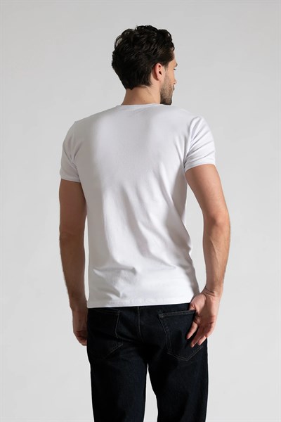 Tutku Elit  Premium Pamuk Elastan V Yaka  Erkek Atlet ELT1303