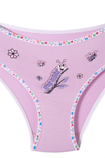 Tutku  Kız Çocuk Elastanlı Önü Baskılı Slip Külot TKC0832