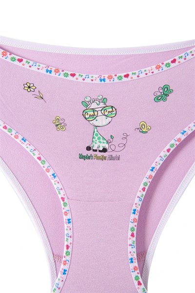 Tutku  Kız Çocuk Elastanlı Önü Baskılı Slip Külot TKC0832