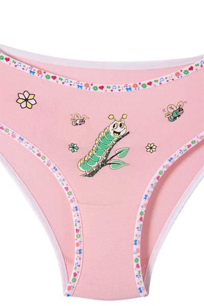 Tutku  Kız Çocuk Elastanlı Önü Baskılı Slip Külot TKC0832