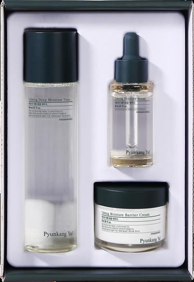 Pyunkang Yul Calming Line Gift Set w/bag (Calming Deep Moisture Toner 150ml+Calming Moisture Serum 30ml + Calming Moisture Barrier Cream 50ml) - Yatıştırıcı Cilt Bakım Serisi Hediye Seti