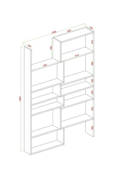 Aden Flat Dekoratif Kitaplık Dekoratif Kitaplık - Mermer Desenli