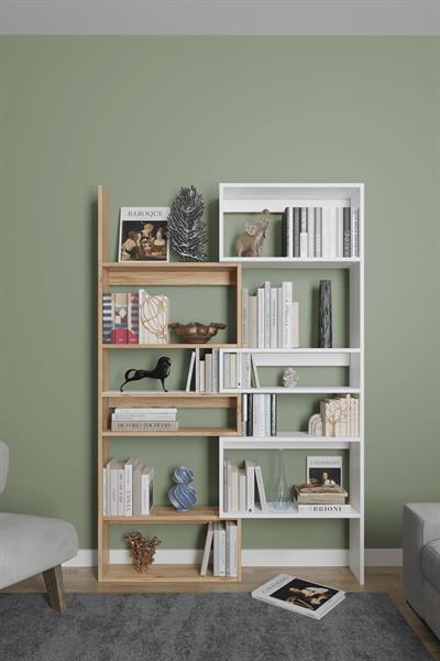 Aden Flat Dekoratif Kitaplık Dekoratif Kitaplık - Atlantik Çam & Beyaz