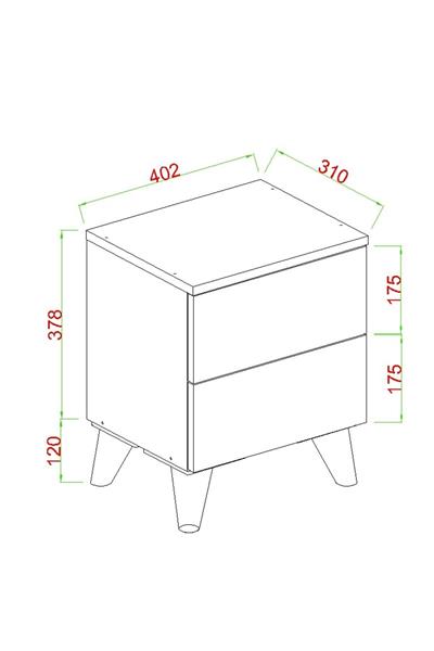Artemis 2 Çekmeceli Komodin Atlantik Çam