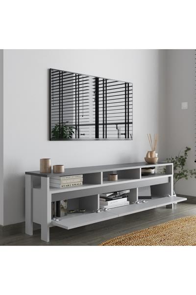 Atlas 3 Kapaklı Tv Ünitesi 160 cm - Antrasit & Sis Gri