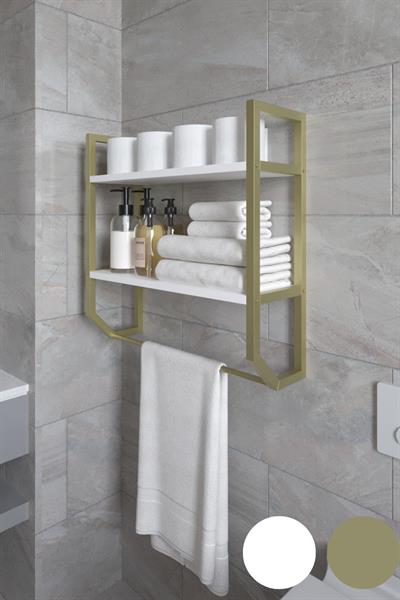 Aura Banyo Rafı Çok Amaçlı Düzenleyici Raf Ünitesi 90 cm - Beyaz