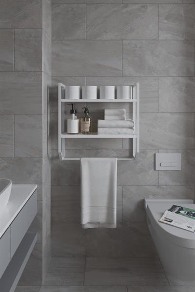 Aura Banyo Rafı Çok Amaçlı Düzenleyici Raf Ünitesi 90 cm - Beyaz