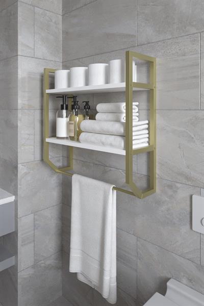 Aura Banyo Rafı Çok Amaçlı Düzenleyici Raf Ünitesi 90 cm - Beyaz
