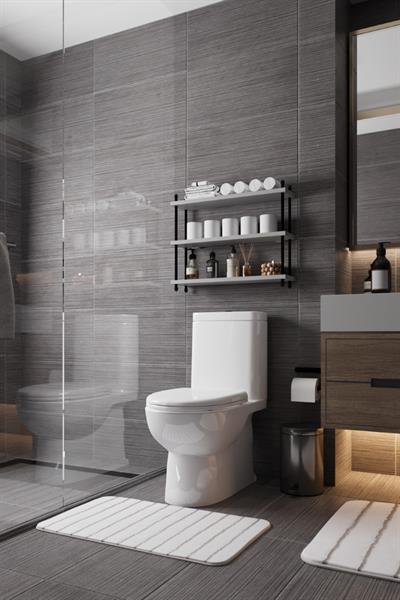 İnci Klozet Arkası Çok Amaçlı Banyo Düzenleyici Klozet Üstü Raf ve Organizatör 60 cm - Sis Gri