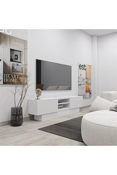 Liva Tv Sehpası Bazalı 160 cm - Beyaz