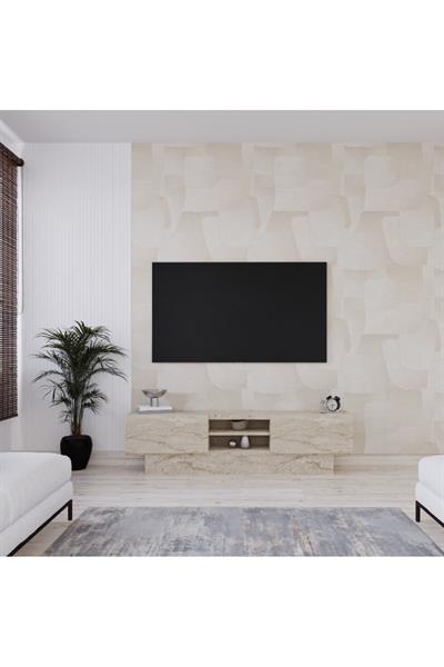 Liva Tv Sehpası Bazalı 160 cm - Traverten Desen