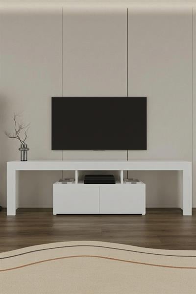 Loki 2 Kapaklı Raflı Tv Ünitesi 180 cm - Beyaz