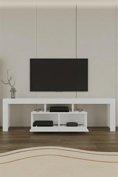 Loki 2 Kapaklı Raflı Tv Ünitesi 180 cm - Beyaz