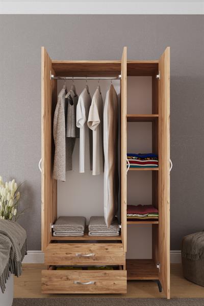 Mavera 3  Kapaklı 2 Çekmeceli Gardrop, Atlantik Çam, 90 cm