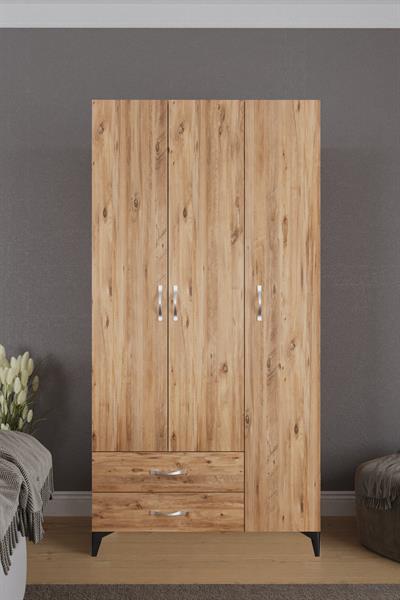 Mavera 3  Kapaklı 2 Çekmeceli Gardrop, Atlantik Çam, 90 cm