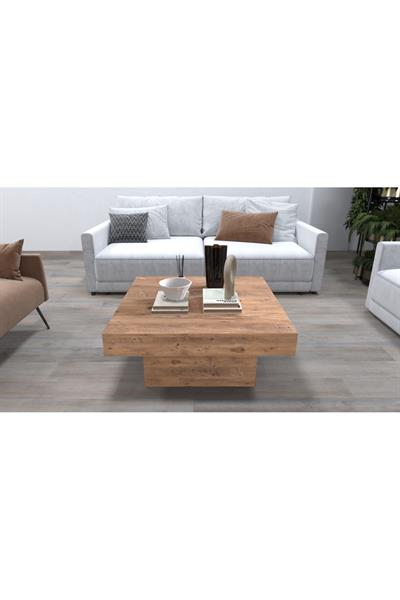 Medusa Kare Modern Orta Sehpa 80 cm - Atlantik Çam