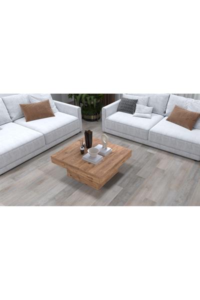 Medusa Kare Modern Orta Sehpa 80 cm - Atlantik Çam