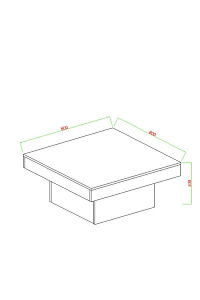 Medusa Kare Modern Orta Sehpa 80 cm - Traverten Desen