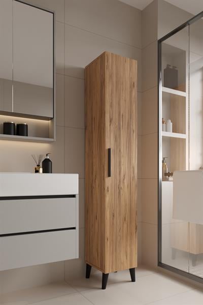 Mundo Tek Kapılı Banyo Dolabı Çok Amaçlı Dolap - Atlantik Çam
