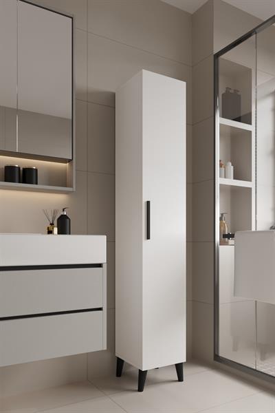 Mundo Tek Kapılı Banyo Dolabı Çok Amaçlı Dolap - Beyaz