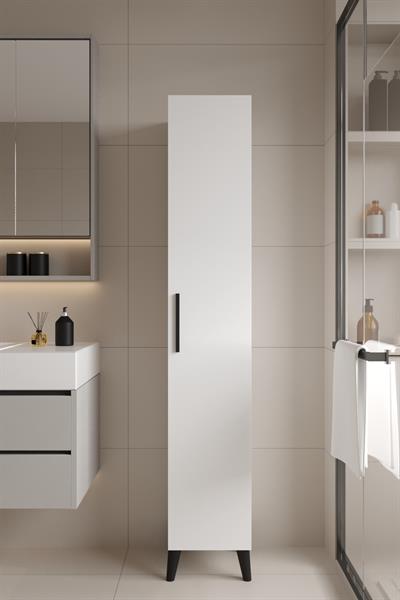Mundo Tek Kapılı Banyo Dolabı Çok Amaçlı Dolap - Beyaz