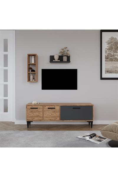 Porto Açık Raflı Tv Ünitesi, Atlantik Çam - Antrasit