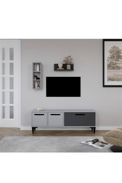 Porto Açık Raflı Tv Ünitesi Sis Gri - Antrasit