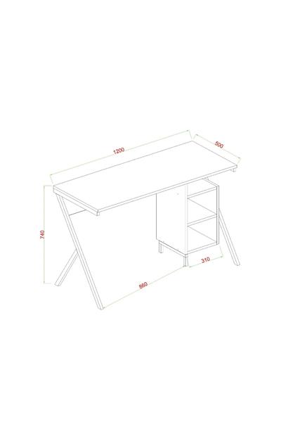 Rio Metal Ayaklı Çalışma Masası -  Atlantik Çam