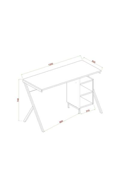 Rio Metal Ayaklı Çalışma Masası - Sis Gri