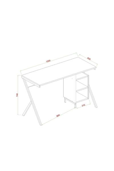 Rio Metal Ayaklıı Çalışma Masası - Siyah
