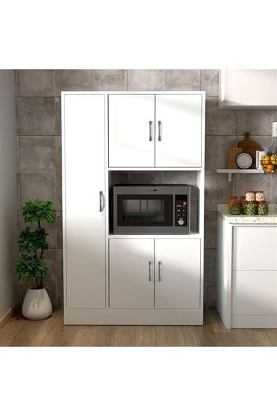 Riva 5 Kapaklı, Fırın Bölmeli Çok Amaçlı Dolap Mutfak & Banyo Dolabı, Beyaz