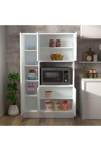 Riva 5 Kapaklı, Fırın Bölmeli Çok Amaçlı Dolap Mutfak & Banyo Dolabı, Beyaz