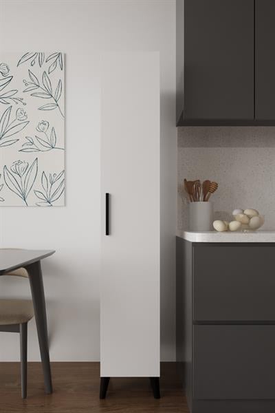 Sırma Tek Kapılı Banyo Dolabı Çok Amaçlı Dolap - Beyaz
