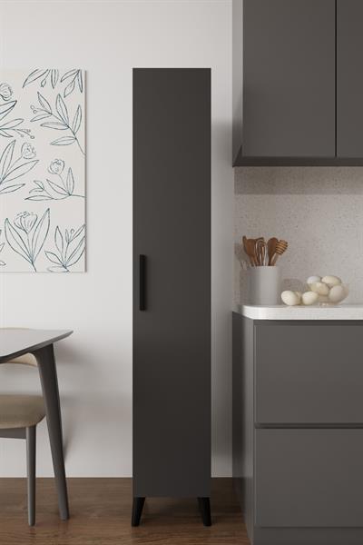 Sırma Tek Kapılı Banyo Dolabı Çok Amaçlı Dolap - Antrasit