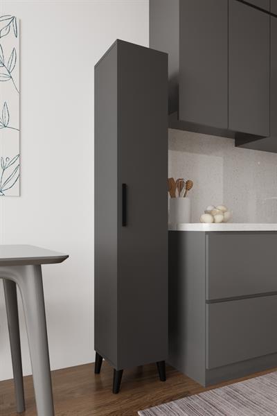Sırma Tek Kapılı Banyo Dolabı Çok Amaçlı Dolap - Antrasit