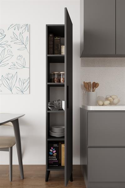 Sırma Tek Kapılı Banyo Dolabı Çok Amaçlı Dolap - Antrasit