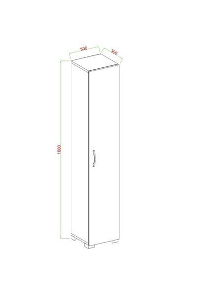 Tek Kapaklı Winter Boy Dolabı Çok Amaçlı Dolap Killer Dolabı Banyo Dolabı & Mutfak Dolabı - Beyaz